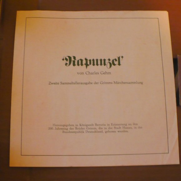 ❤️ Rapunzel Plate 1982 2677e Grimm's  Konigszelt Bavaria Box & Authenticity - Picture 7 of 12